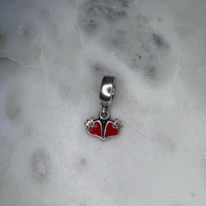 Red Double Heart with Gold